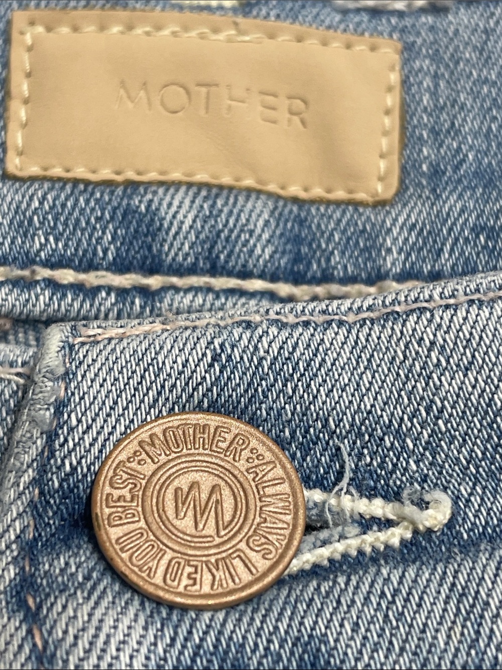 Mother’s Women's High-Rise button-fly blue Jeans. Fray hem. The Stunner. Size 24 - Picture 2 of 12